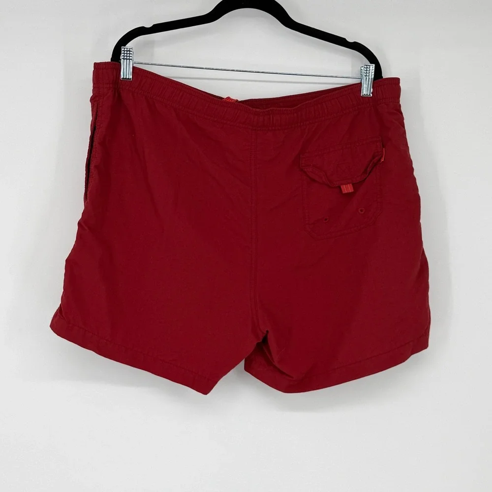 Tommy Bahama Mens Red Nylon Mesh Lined Swim‎ Trunks Shorts Size Medium